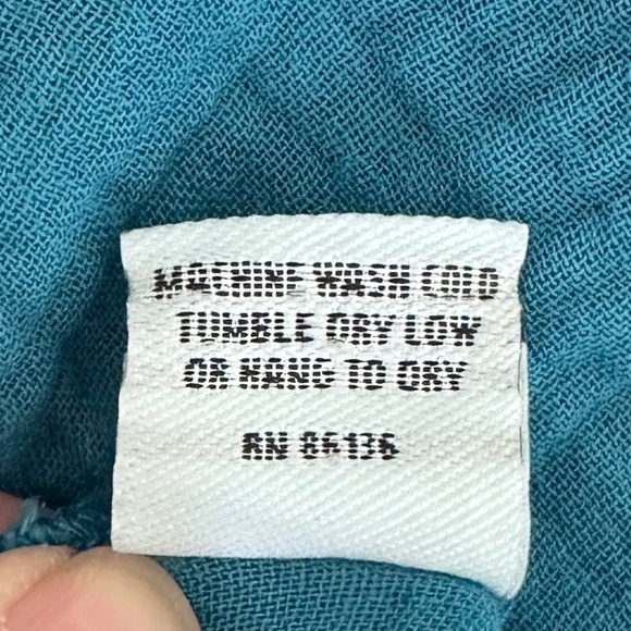 Bryn Walker Mara Cotton Gauze Tunic Dress Teal XS Lagenlook Summer Beach Casual - Picture 8 of 11